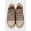 Leather espadrilles with textile toe