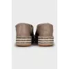 Leather espadrilles with textile toe