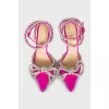 Slingbacks with heels decorated with rhinestones