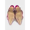 Slingbacks with heels decorated with rhinestones