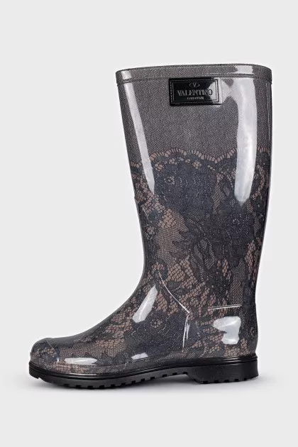 Rubber boots with print