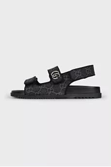 Velcro sandals with signature monogram