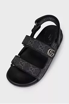 Velcro sandals with signature monogram