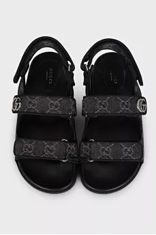 Velcro sandals with signature monogram