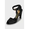 Black leather sandals