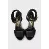 Black leather sandals