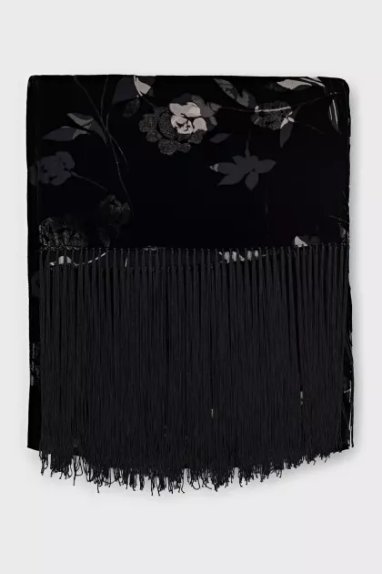 Black velvet scarf