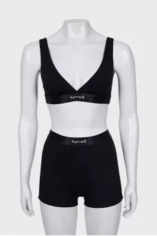 Black suit of top and shorts