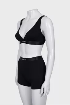 Black suit of top and shorts