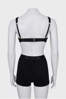 Black suit of top and shorts