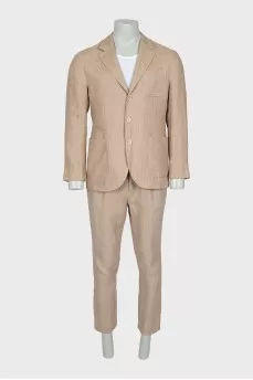 Men's Striped Linen Suit