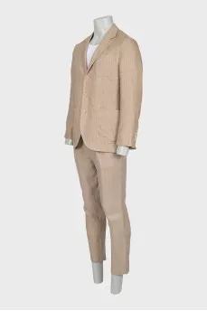 Men's Striped Linen Suit