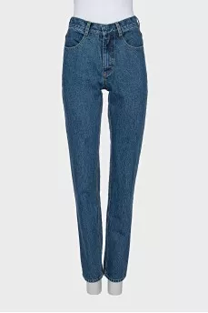 Blue straight fit jeans with tag