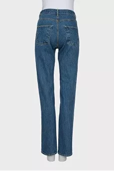 Blue straight fit jeans with tag