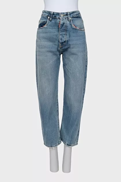 Tapered fit button down jeans