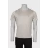 Men's beige t-shirt with embroidered logo