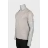 Men's beige t-shirt with embroidered logo