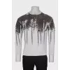 Men's grey jumper with relief print