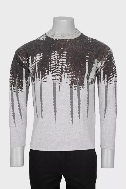 Men's grey jumper with relief print