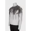 Men's grey jumper with relief print