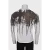 Men's grey jumper with relief print