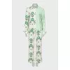 Silk suit in a combined print