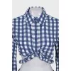 Cropped check shirt with tag