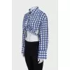 Cropped check shirt with tag