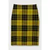 Straight cut woolen checkered skirt