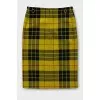 Straight cut woolen checkered skirt