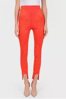 Bright leggings with transparent inserts