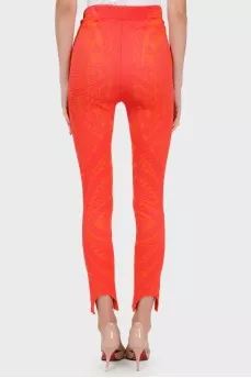 Bright leggings with transparent inserts