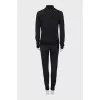 Suit of a cardigan with a zipper and trousers