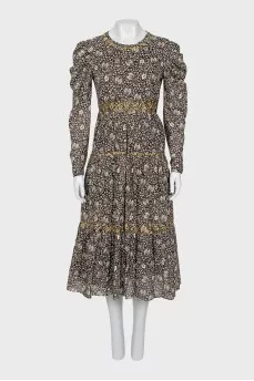 Dress with metallic decor