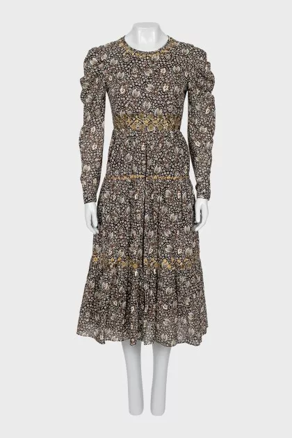 Dress with metallic decor