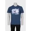 Men's Blue T-Shirt With Tag