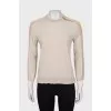 Beige jumper with zipper