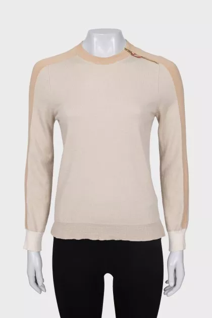 Beige jumper with zipper