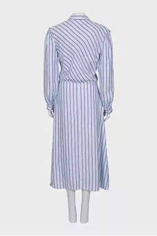 Fitted Blue Striped Dress