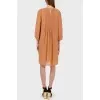 Pleated silk caramel dress