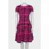 Checkered fitted dress with pockets