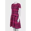 Checkered fitted dress with pockets