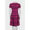 Checkered fitted dress with pockets