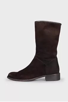 Brown suede boots