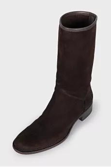 Brown suede boots