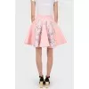 Pink silk flared skirt