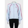 Blue sports jacket with a zipper