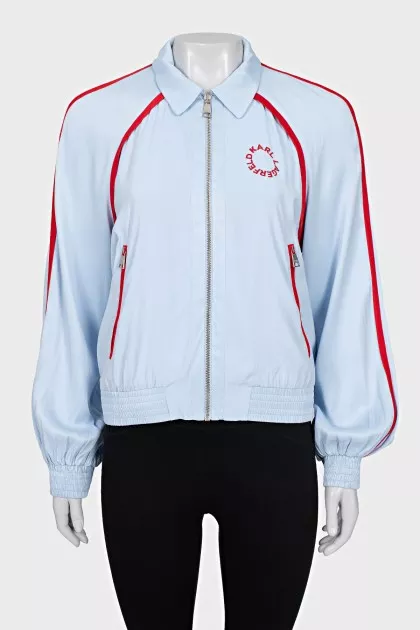 Blue sports jacket with a zipper