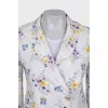 White jacket with floral print