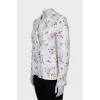 White jacket with floral print